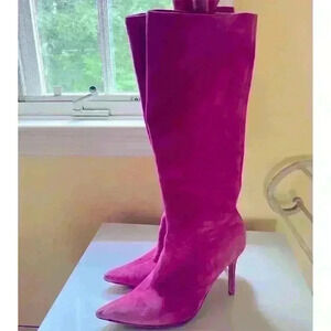 Colin Stuart for Victoria's Secret Pink Suede Knee High Boots Size 8M